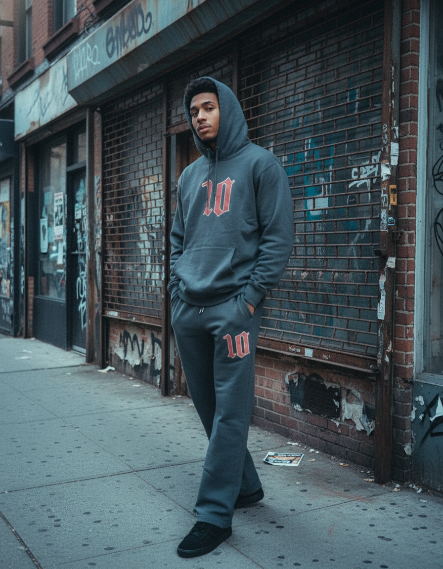 Cloud10 Flared grey hoodie sweatsuit