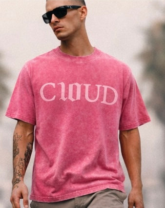 Cloud10 Stone Washed Signature Tee Blush Pink