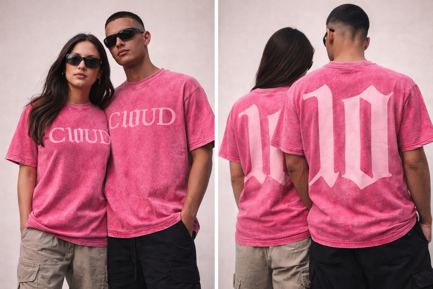 Cloud10 Stone Washed Signature Tee Blush Pink