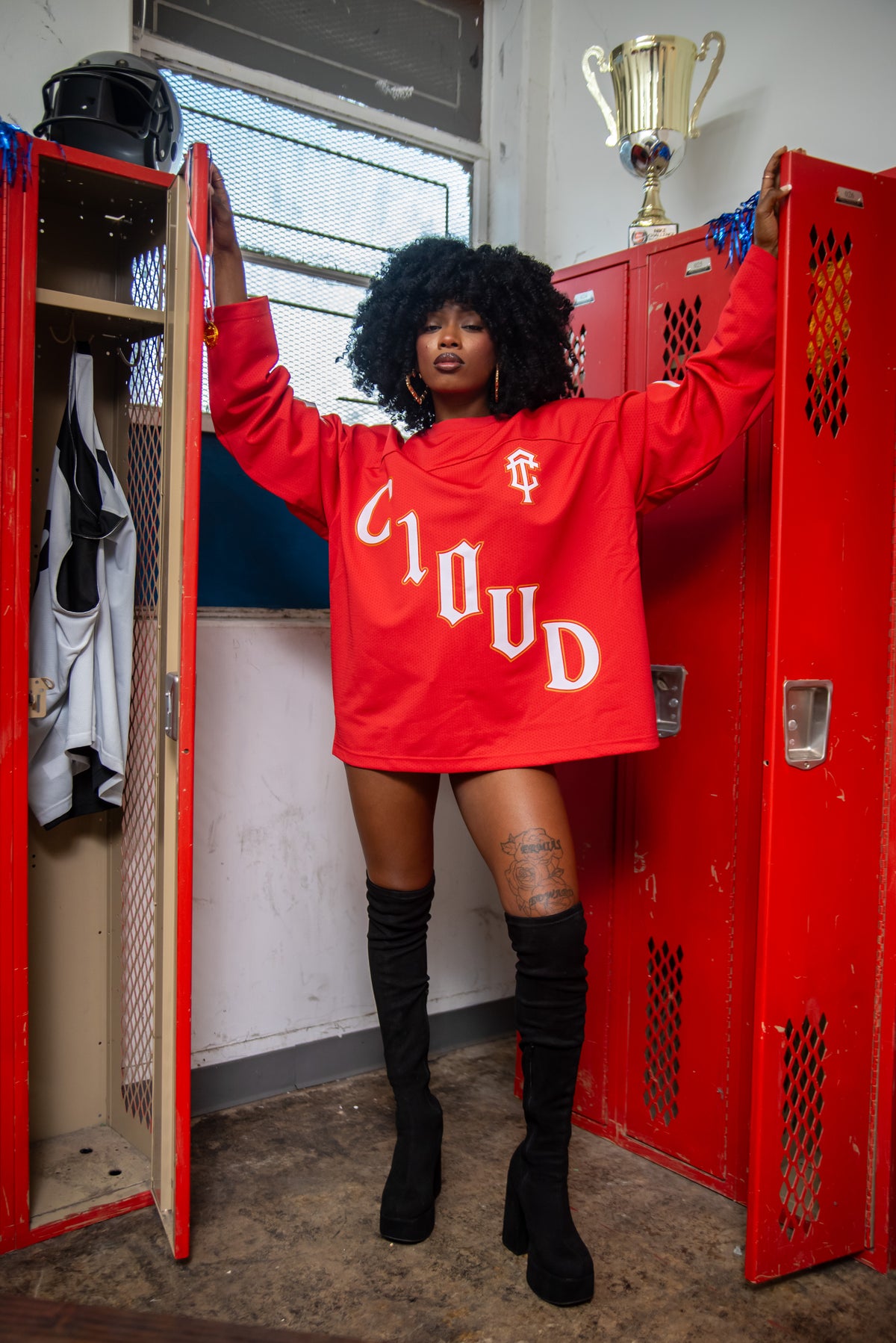 C10UD mesh Hockey Jersey (Red & Gold)