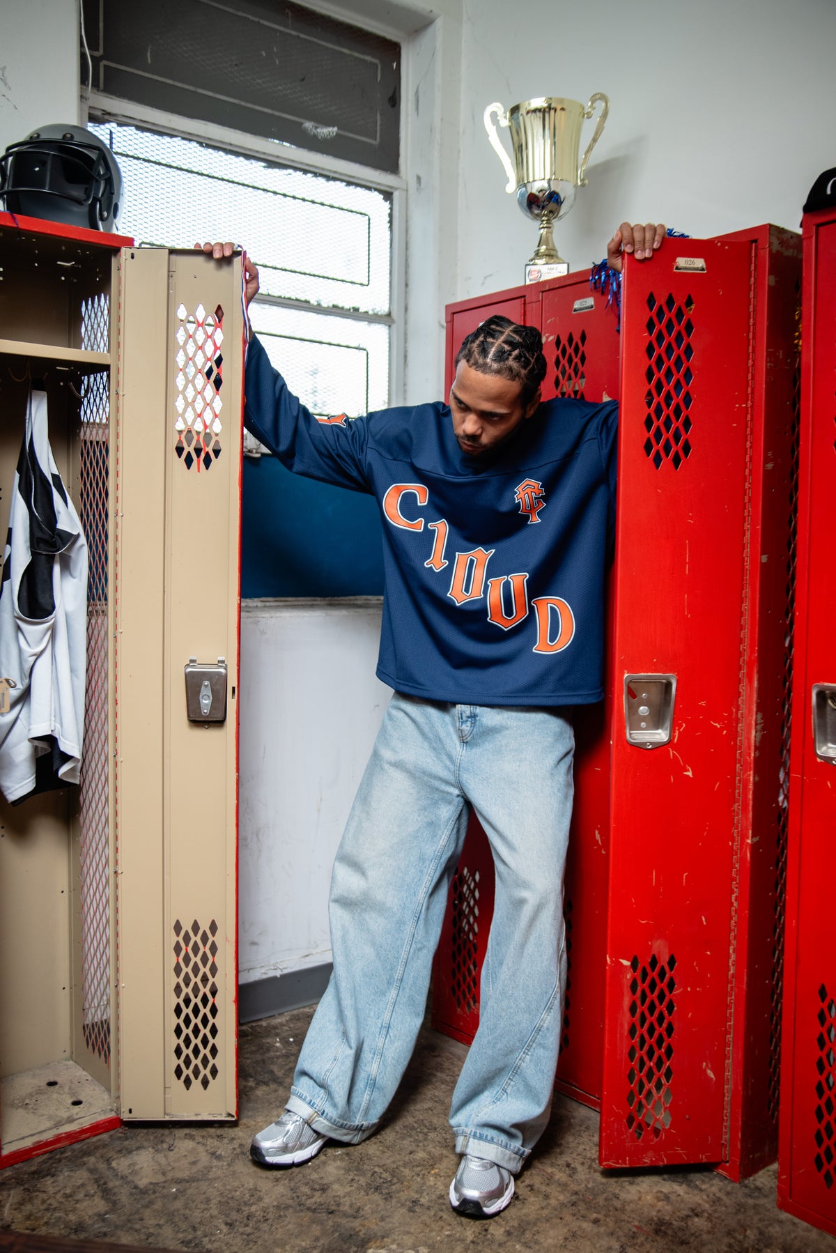 C10UD mesh Hockey Jersey (Blue & Orange)