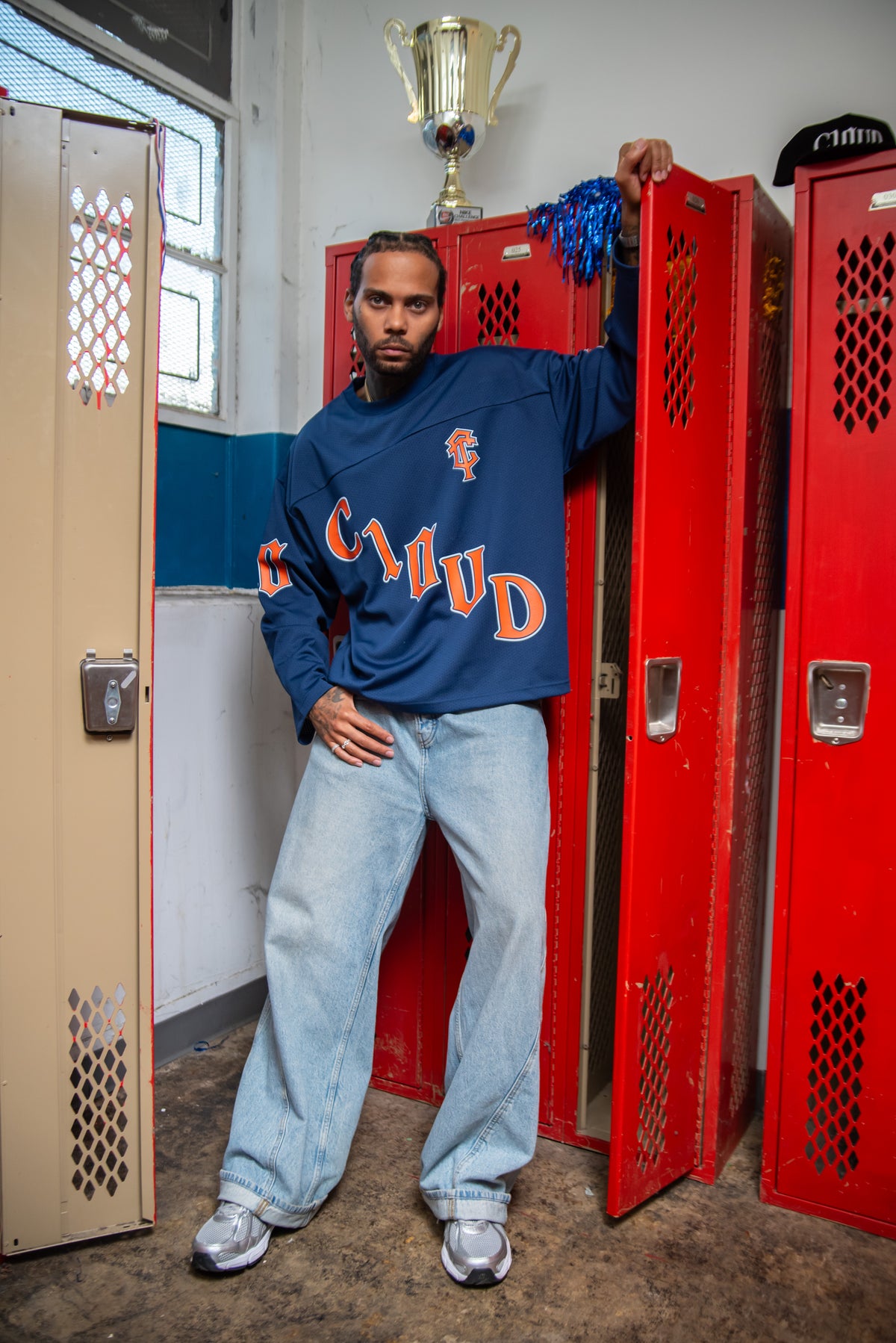 C10UD mesh Hockey Jersey (Blue & Orange)