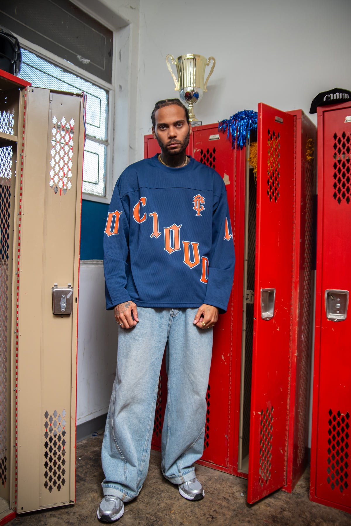 C10UD mesh Hockey Jersey (Blue & Orange)