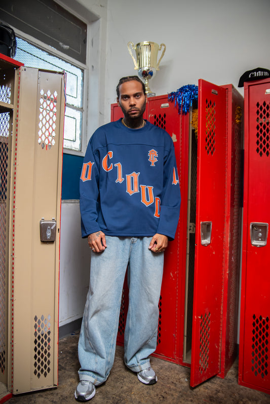 C10UD mesh Hockey Jersey (Blue & Orange)