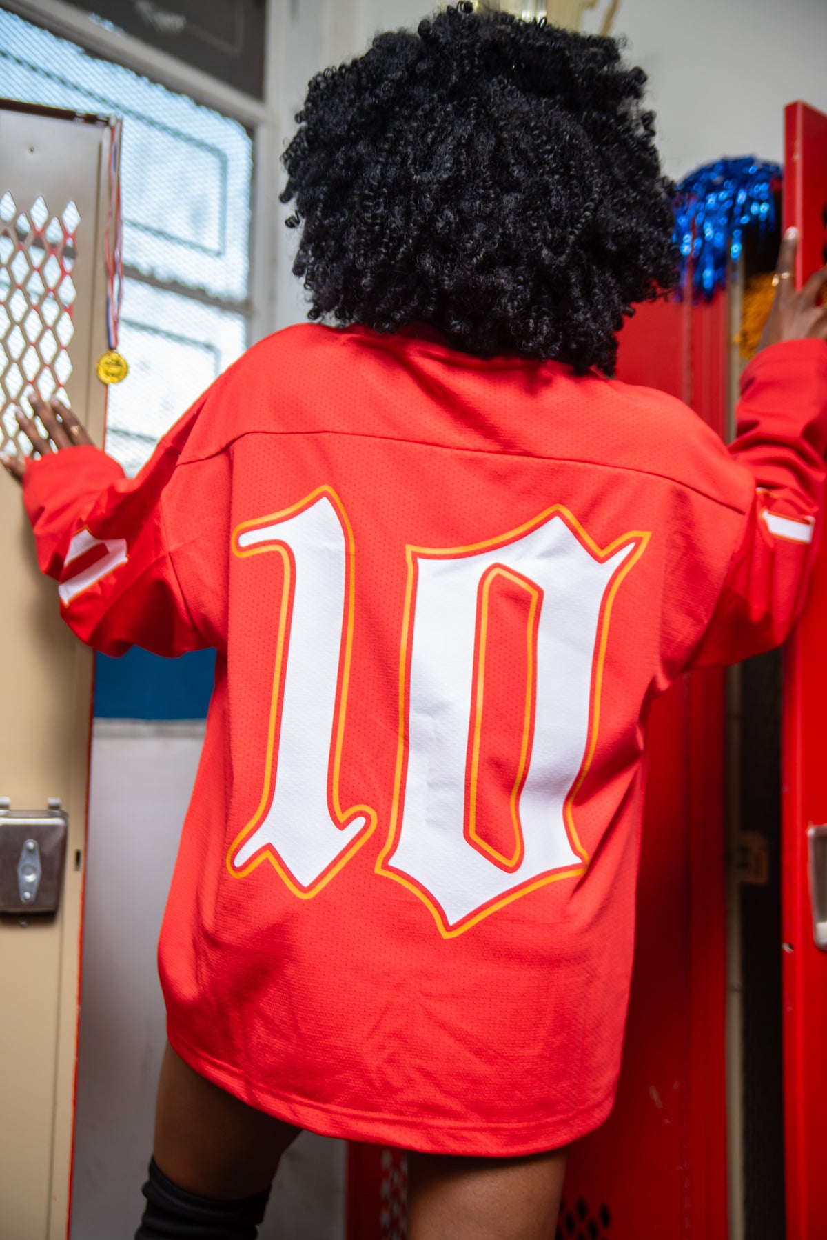 C10UD mesh Hockey Jersey (Red & Gold)