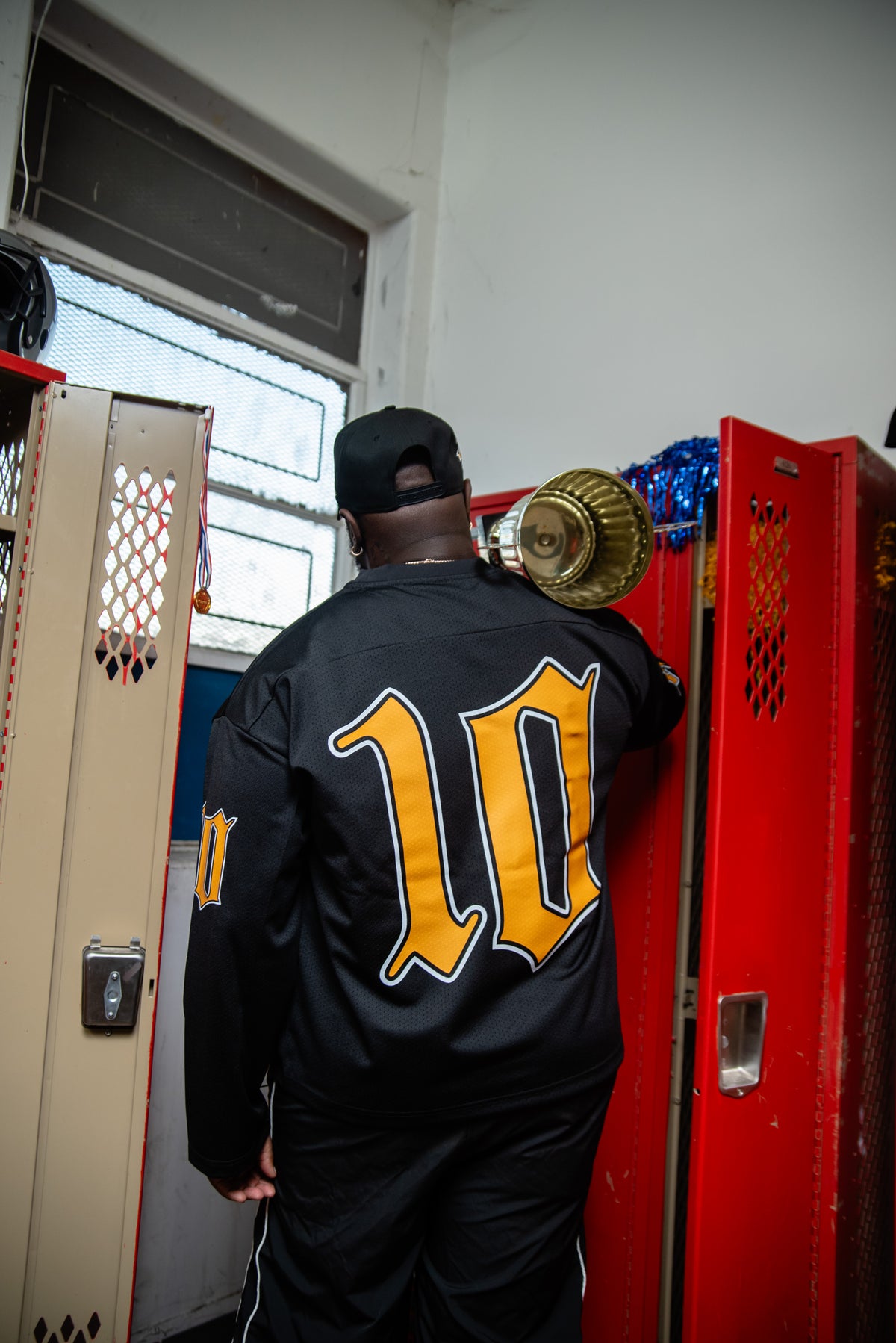C10UD mesh Hockey Jersey (Bllack & Gold)