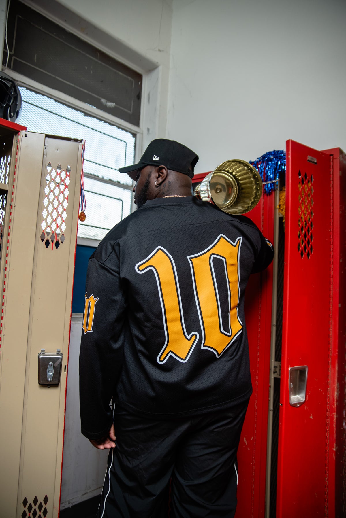 C10UD mesh Hockey Jersey (Bllack & Gold)