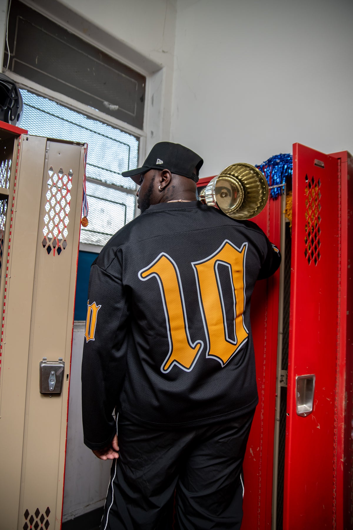 C10UD mesh Hockey Jersey (Bllack & Gold)