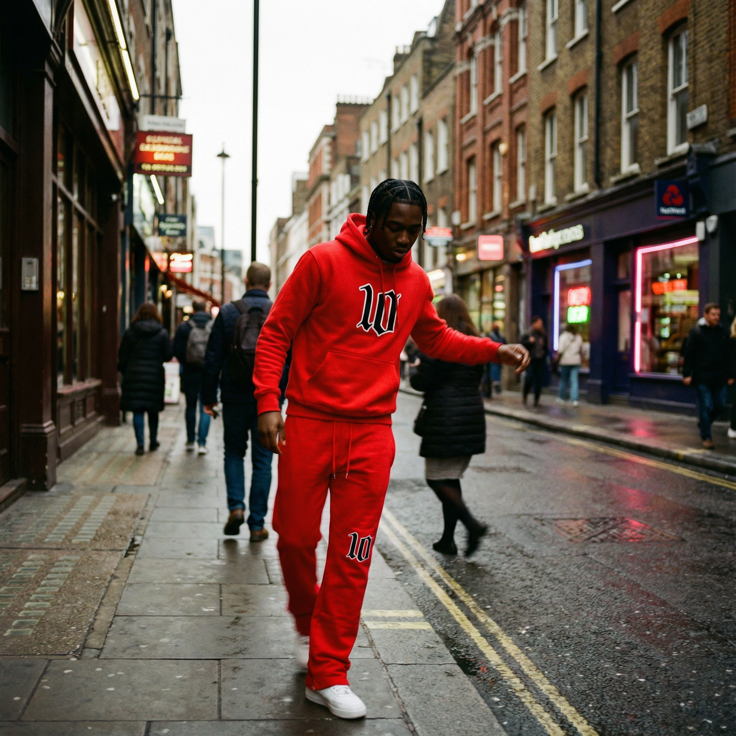 Cloud10 flared Red hoodie sweatsuit
