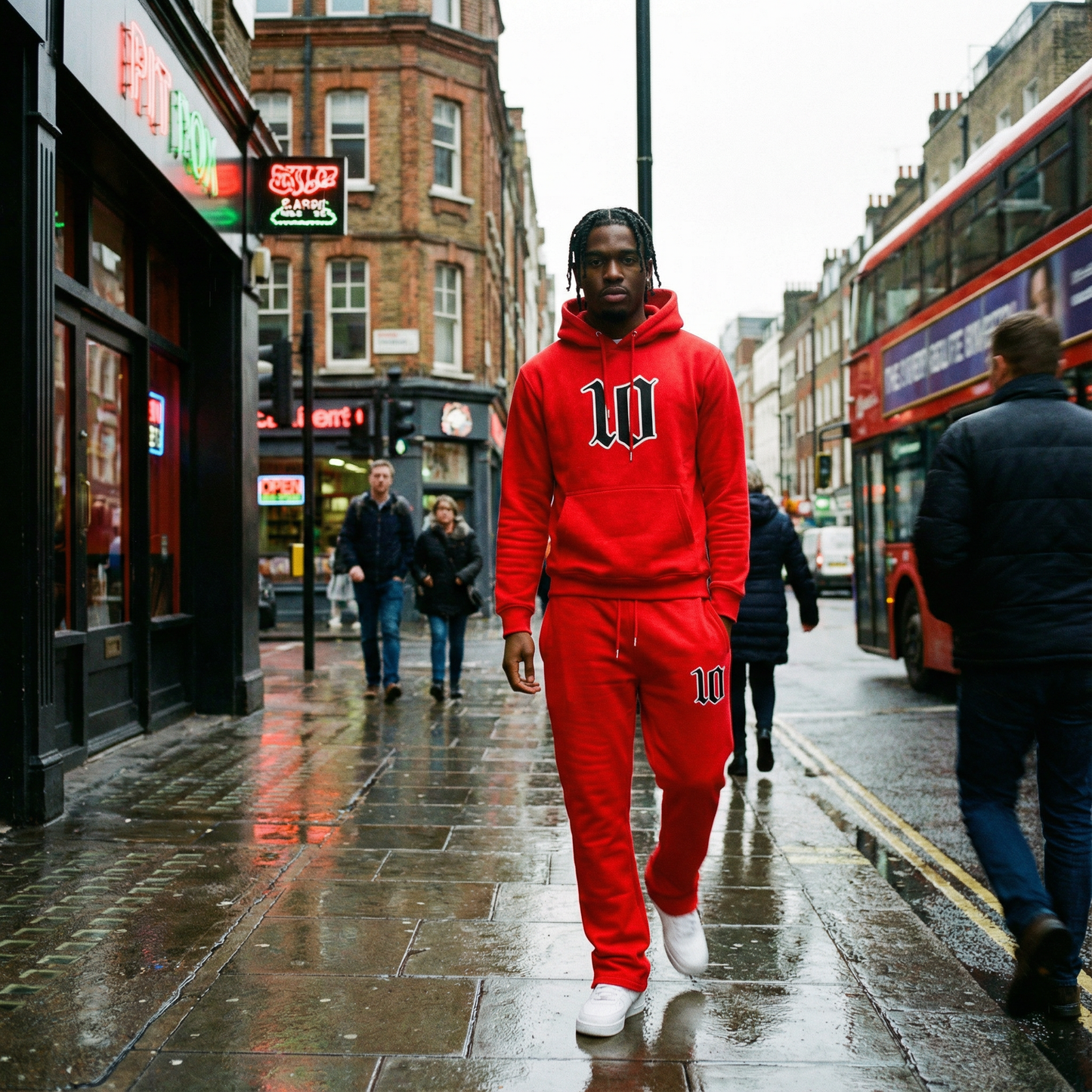 Cloud10 flared Red hoodie sweatsuit